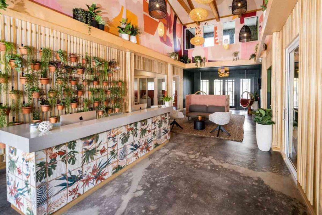 Modern lounge space at Cottage Row in Statesboro, GA